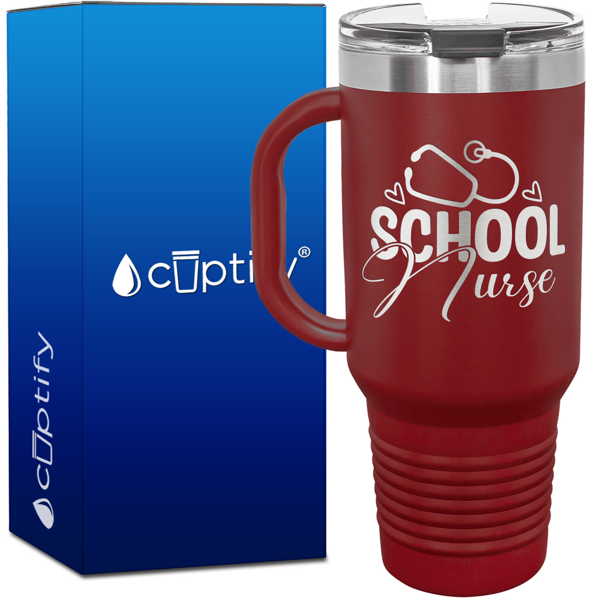 School Nurse Stethoscope 40oz Nurse Travel Mug