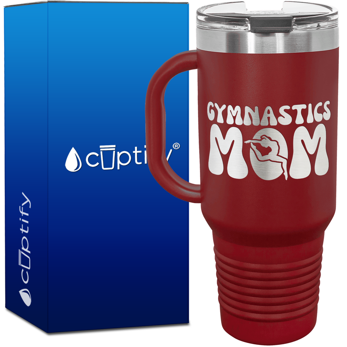 Gymnastics Mom with Silhouette 40oz Gymnastics Travel Mug