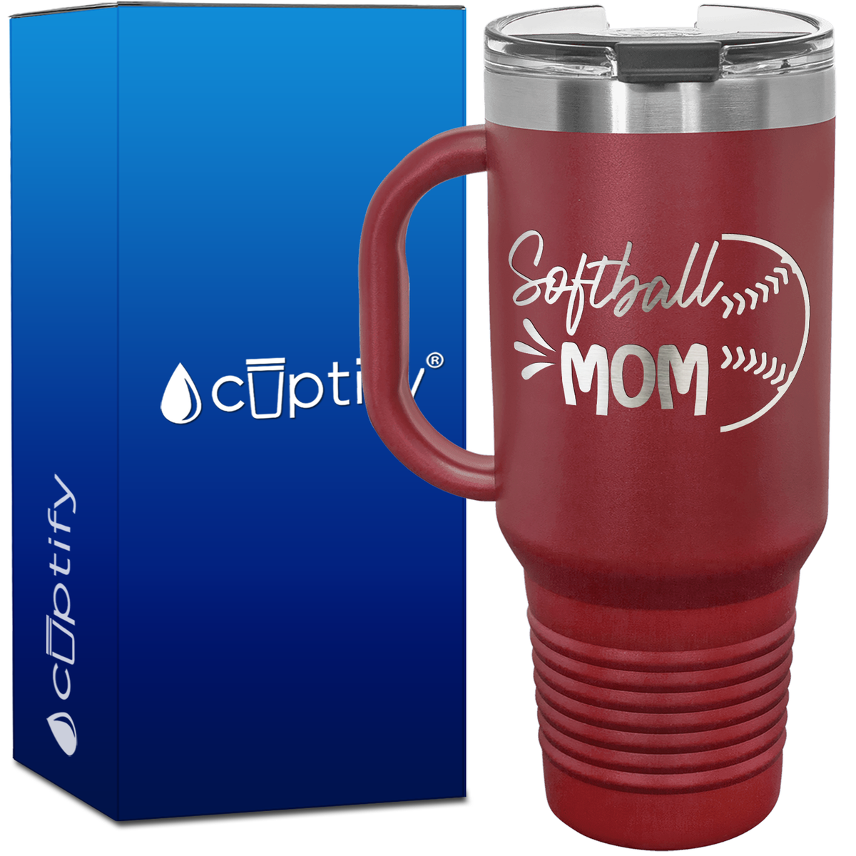 Softball Mom 40oz Softball Travel Mug