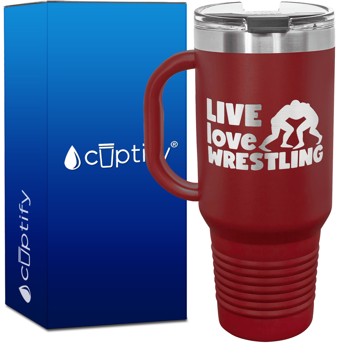 Live Love Wrestling 40oz Travel Mug