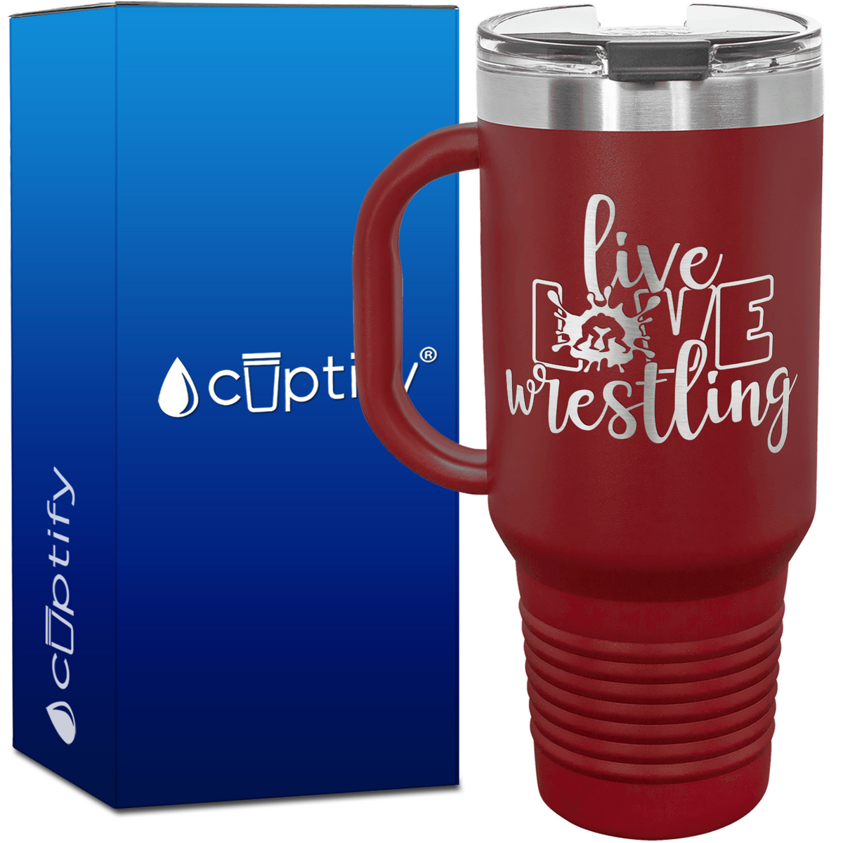 Live Love Wrestling 40oz Travel Mug