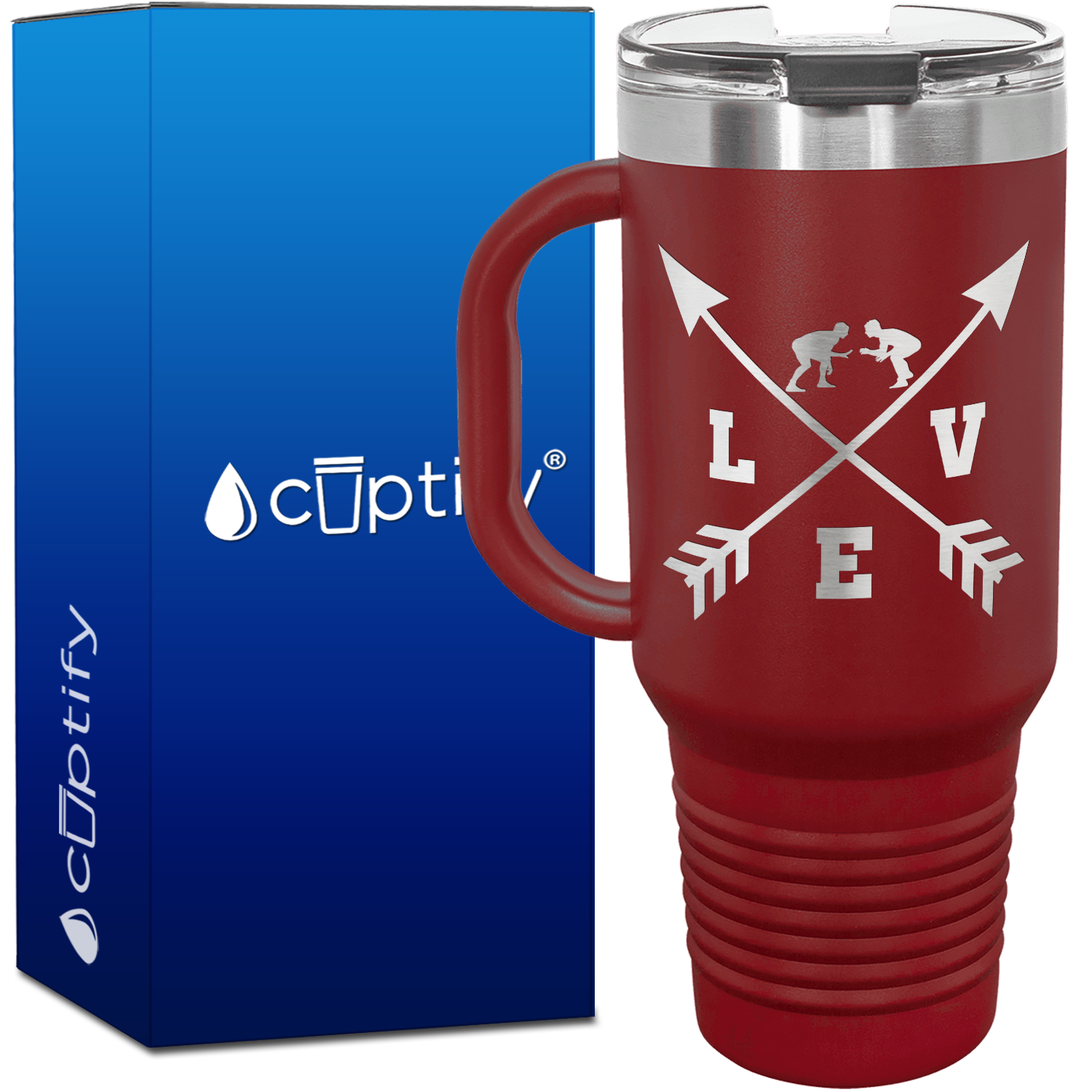 Love Arrows Wrestling 40oz Travel Mug