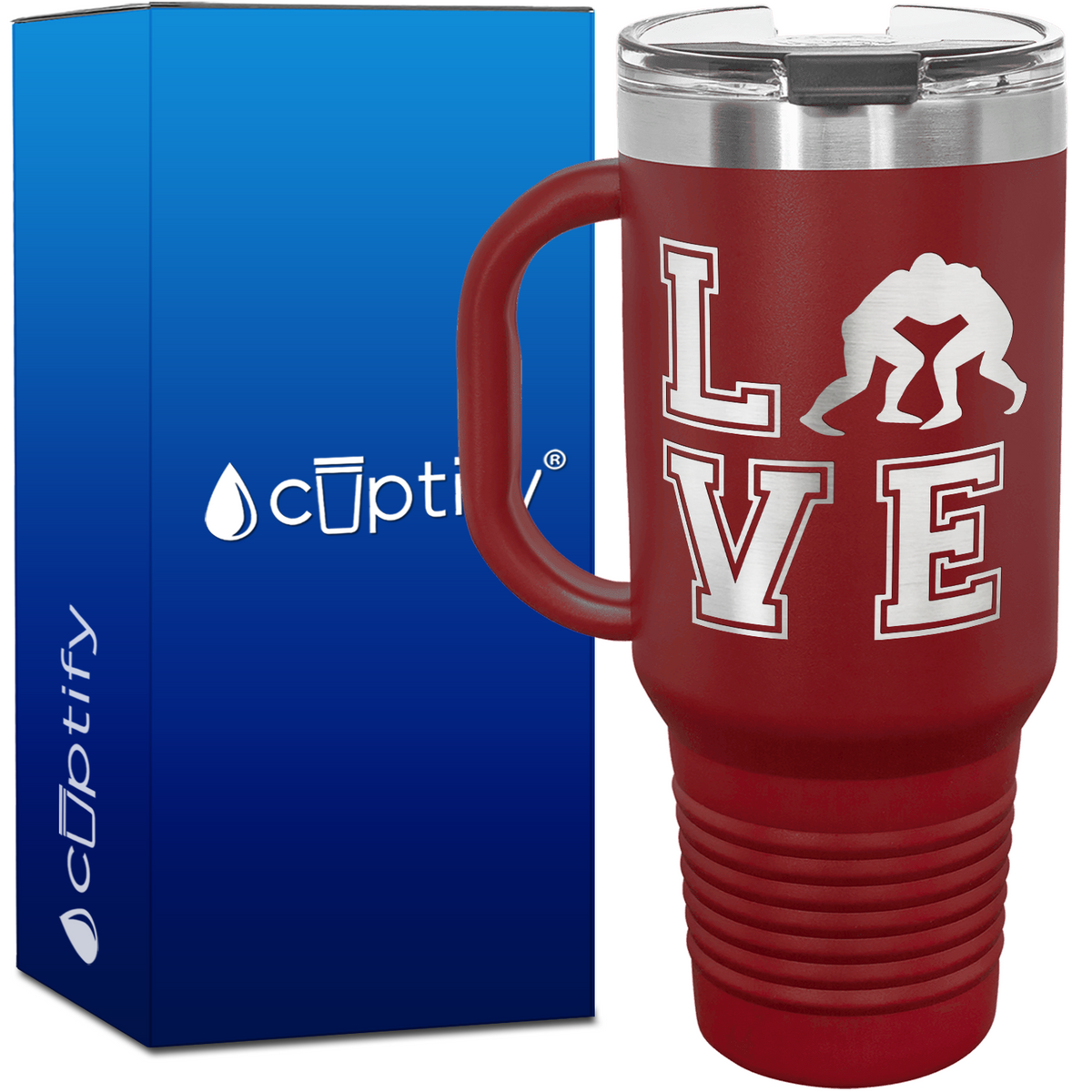 Love Wrestling 40oz Travel Mug