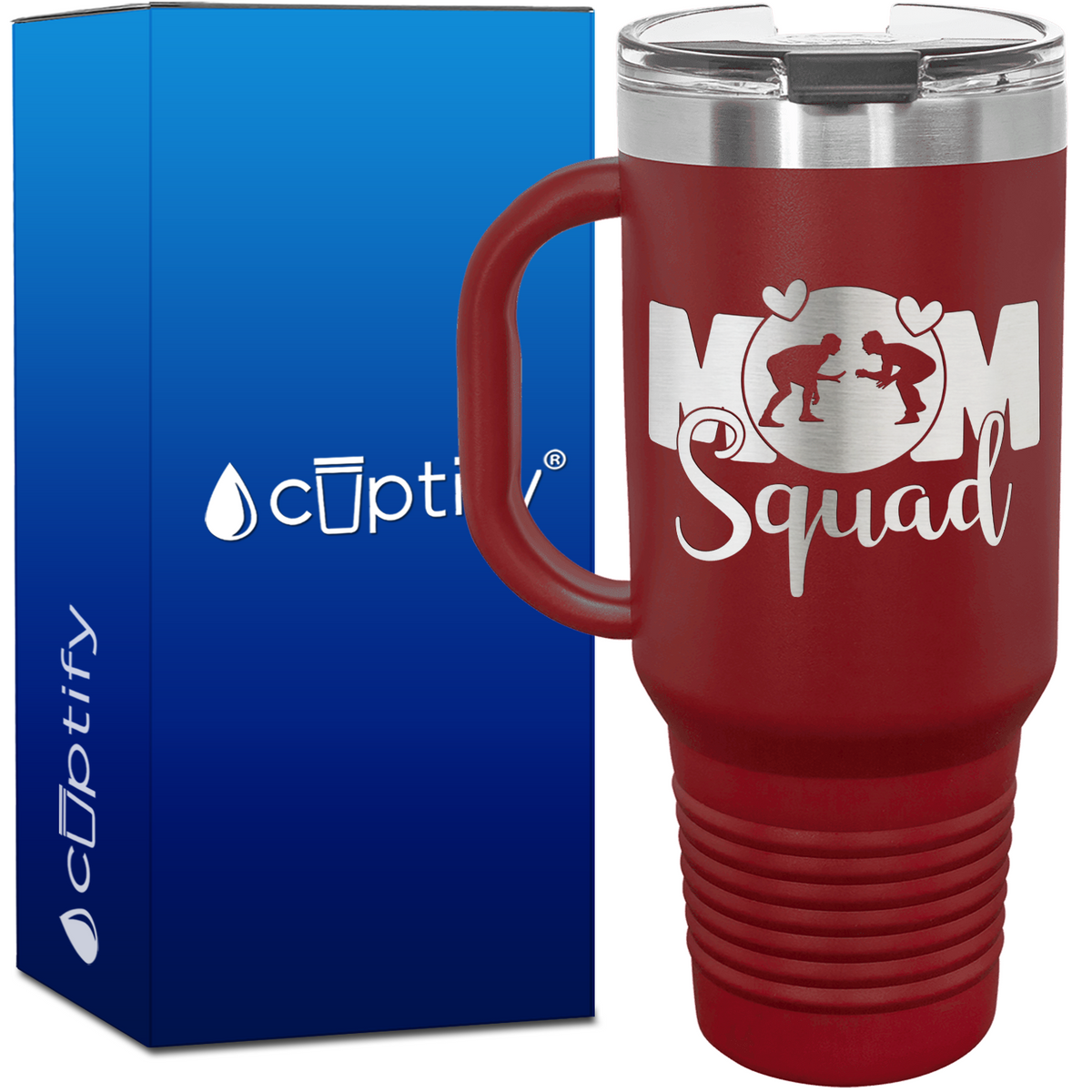 Mom Squad Wrestling 40oz Travel Mug