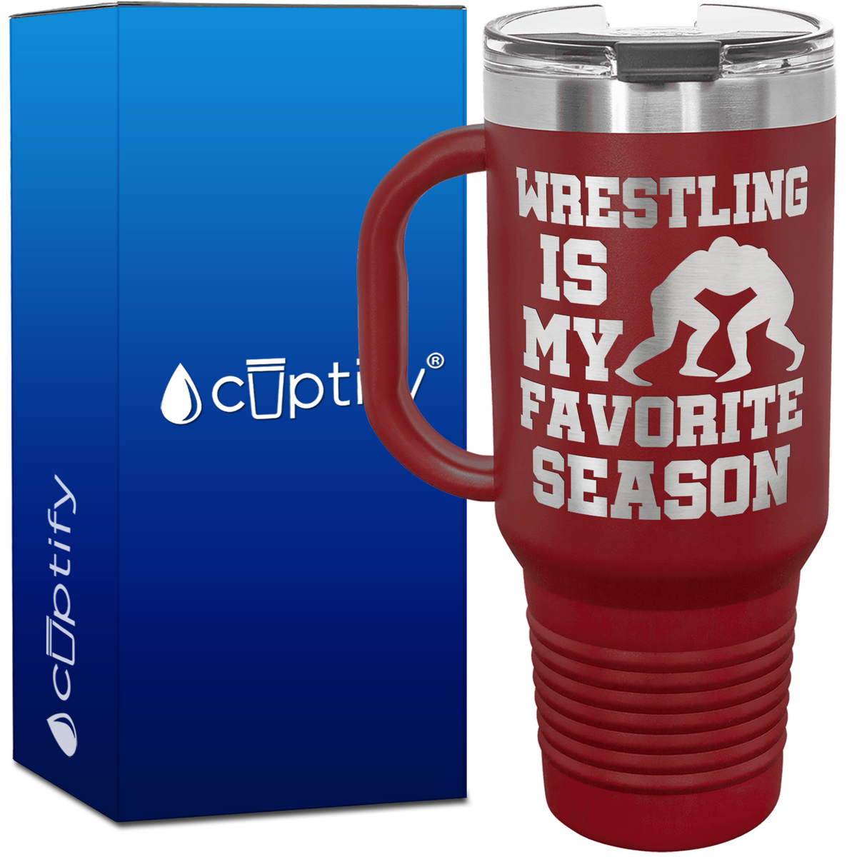 Wrestling is my Favorite Season 40oz Travel Mug