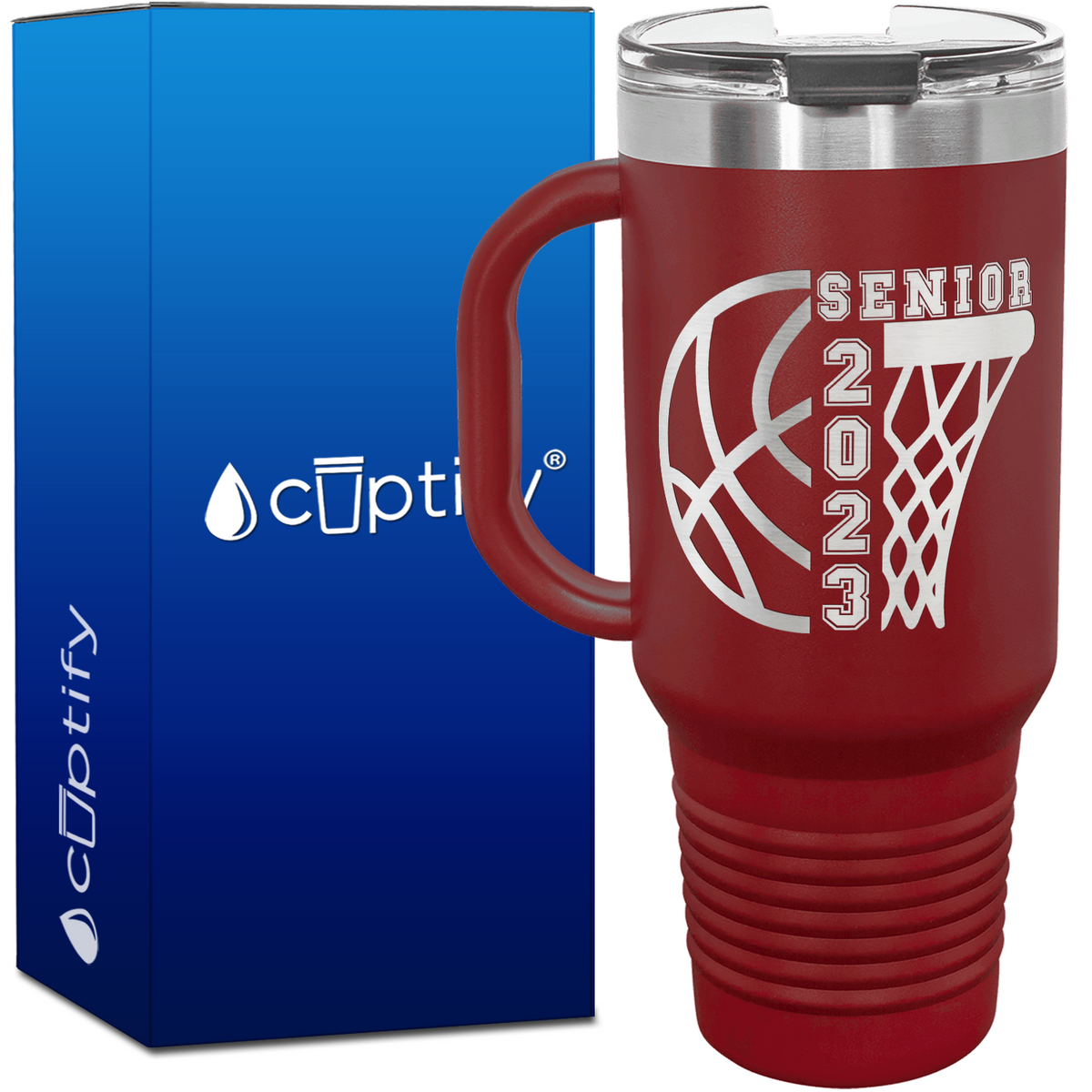 Basketball Senior 40oz Basketball Travel Mug