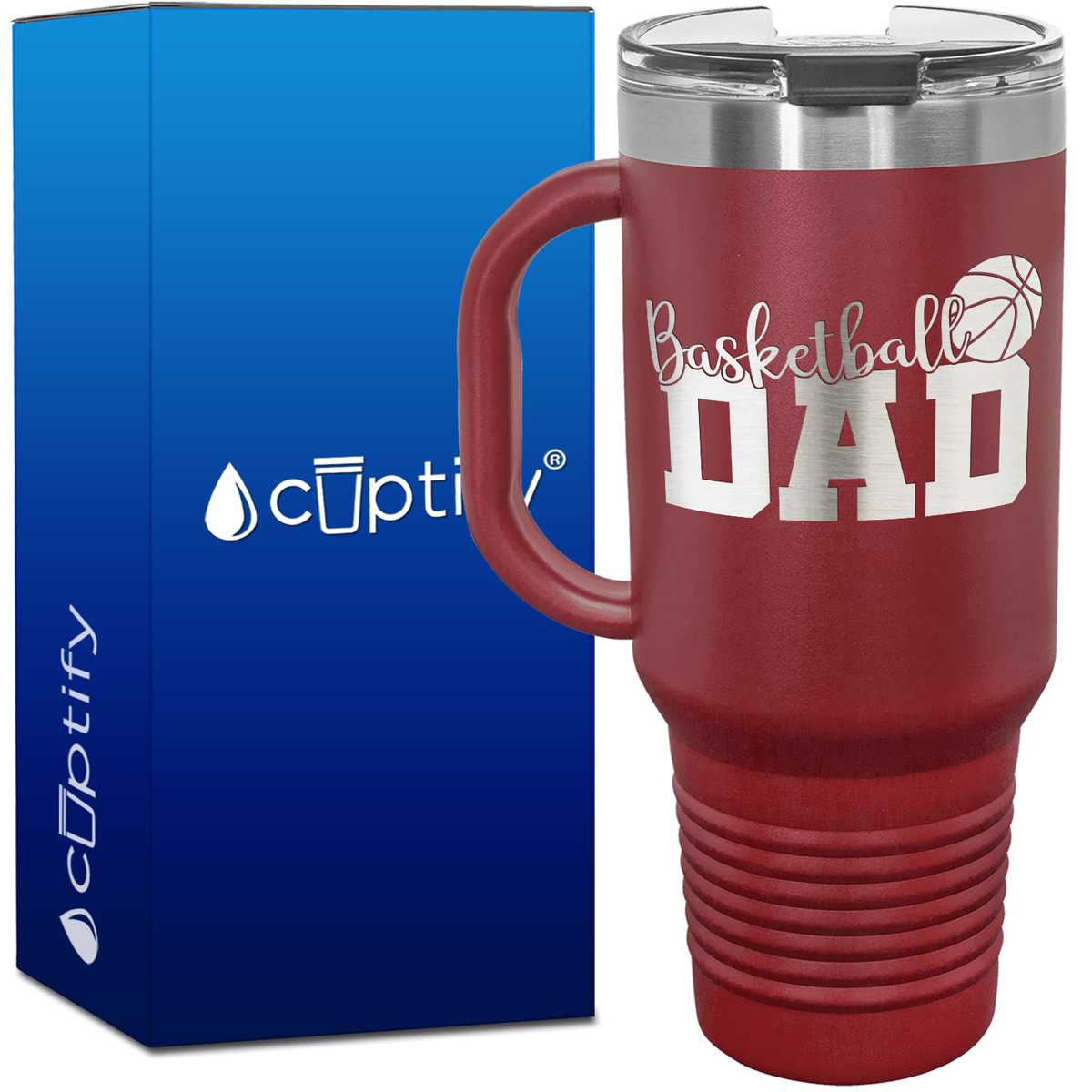 Basketball Dad 40oz Basketball Travel Mug