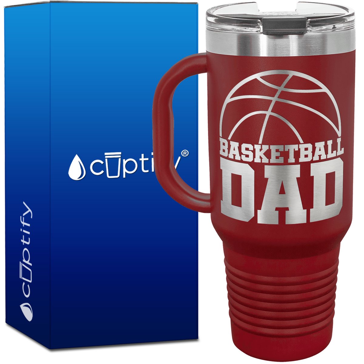 Basketball Dad 40oz Basketball Travel Mug