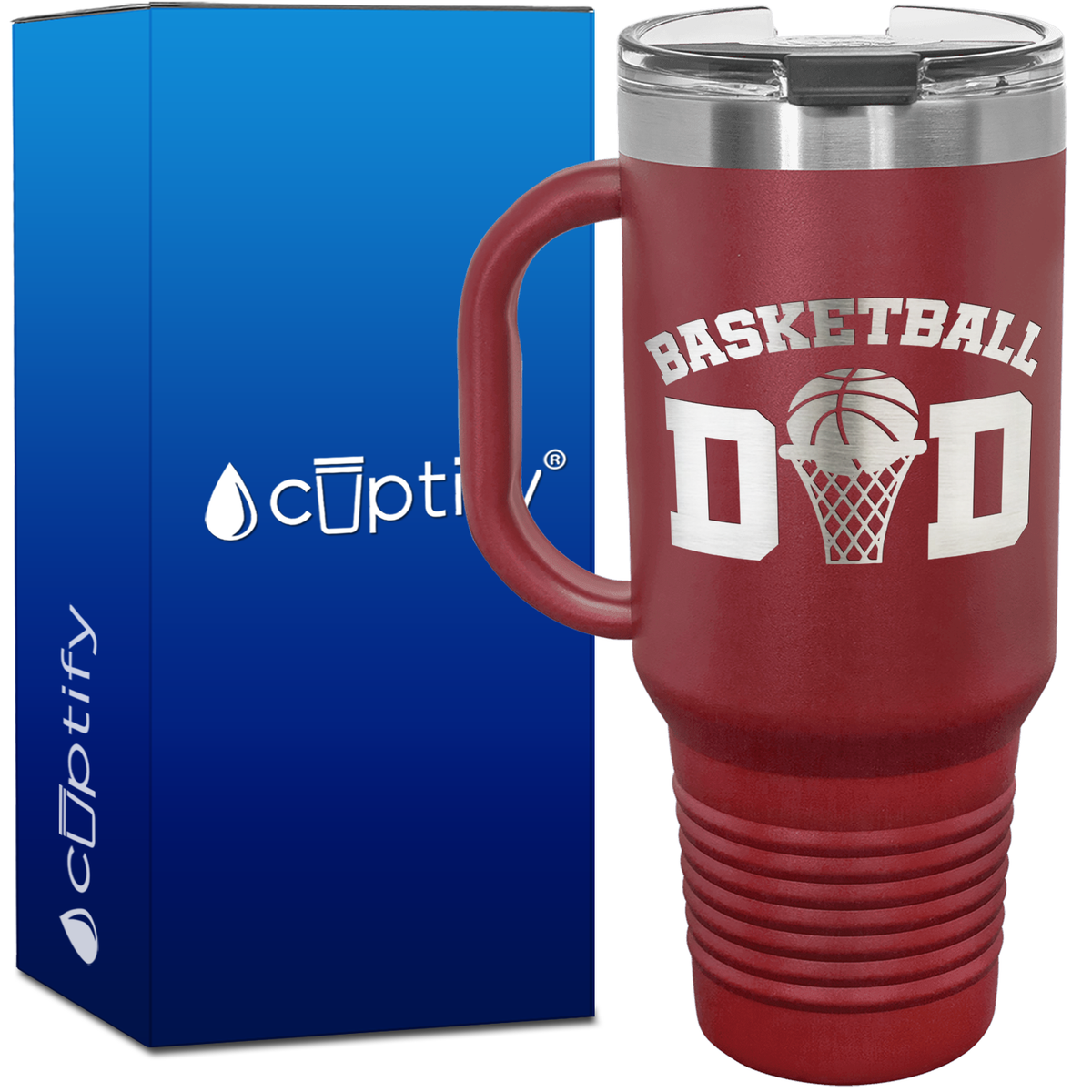 Basketball Dad 40oz Basketball Travel Mug