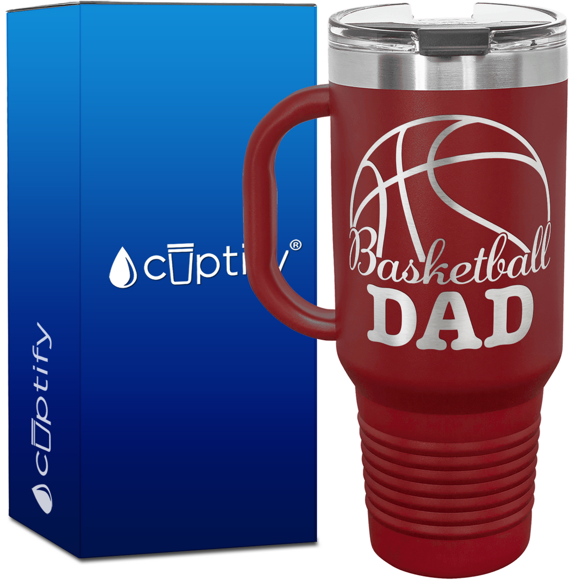 Basketball Dad 40oz Basketball Travel Mug