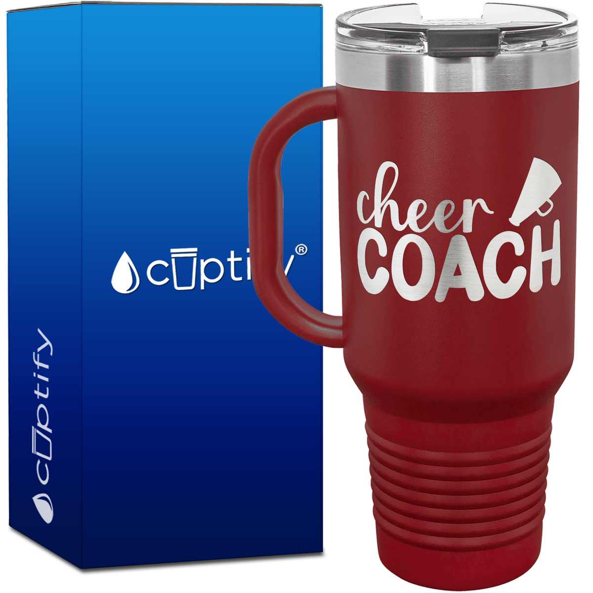 Cheer Coach with Megaphone 40oz Cheer Travel Mug