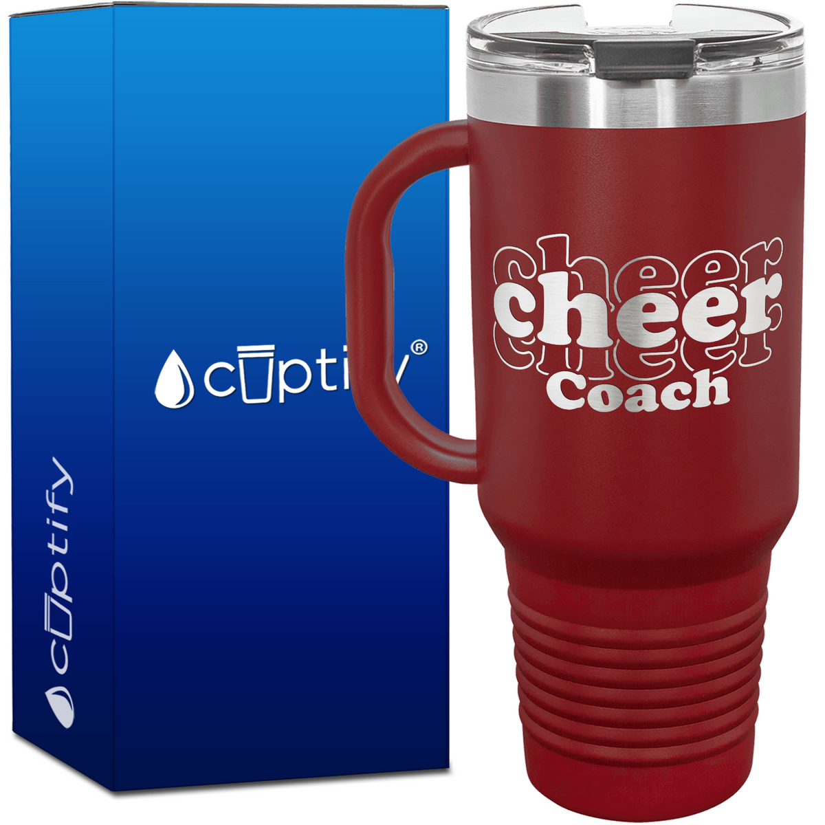 Cheer Coach Outlines 40oz Cheer Travel Mug