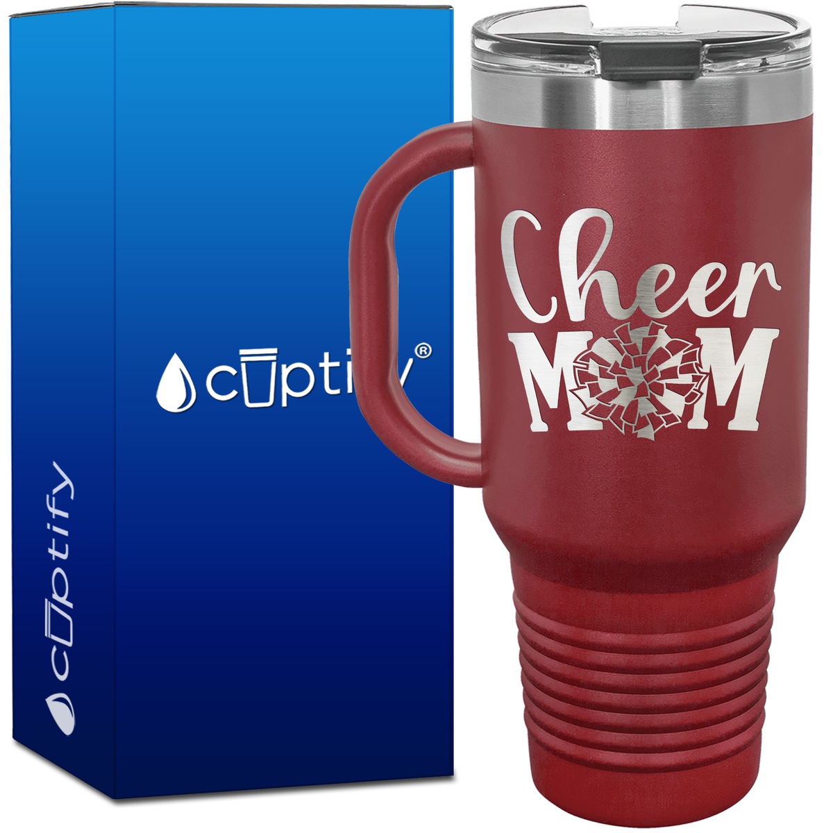 Cheer Mom Pom Pom 40oz Cheer Travel Mug