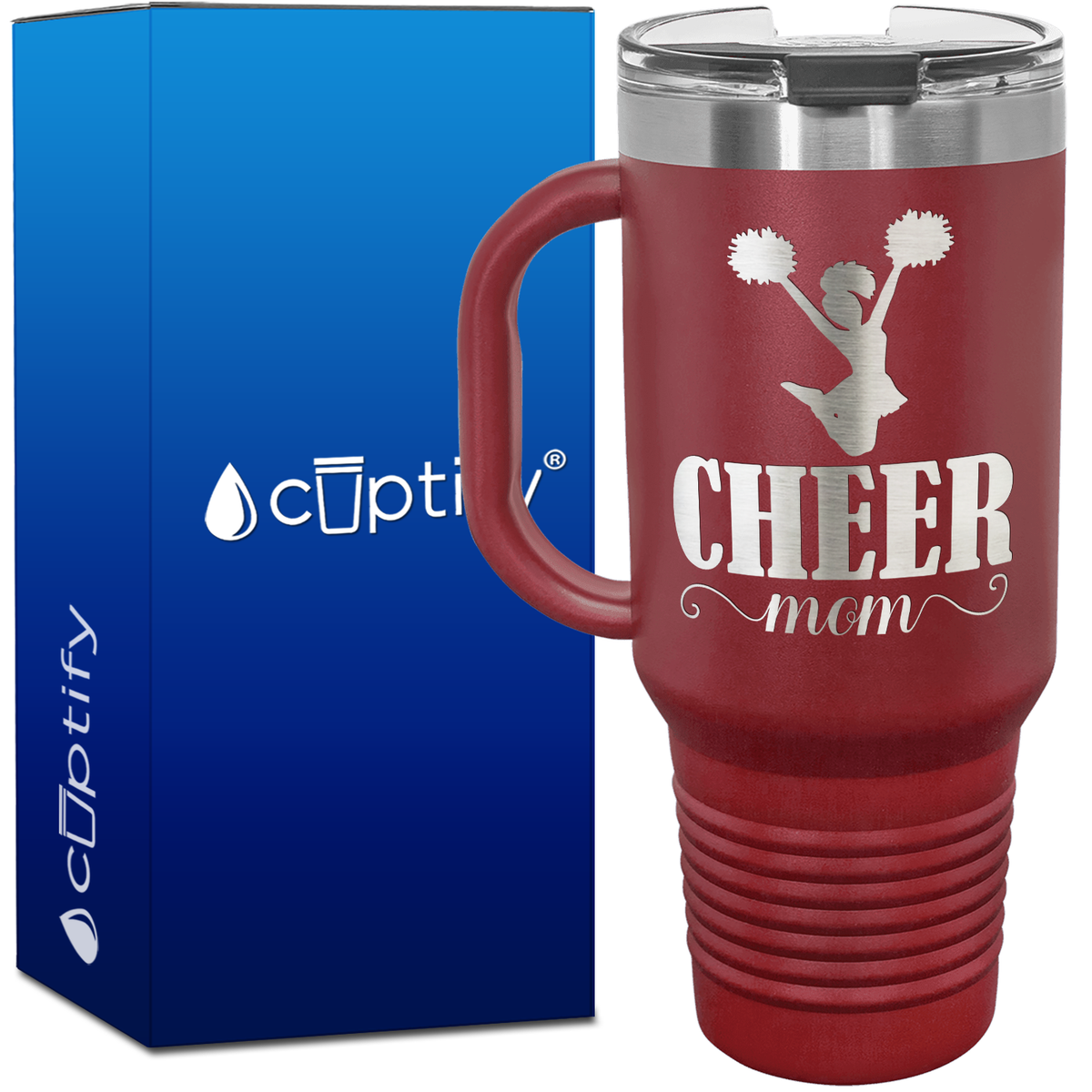 Cheer Mom Silhouette 40oz Cheer Travel Mug