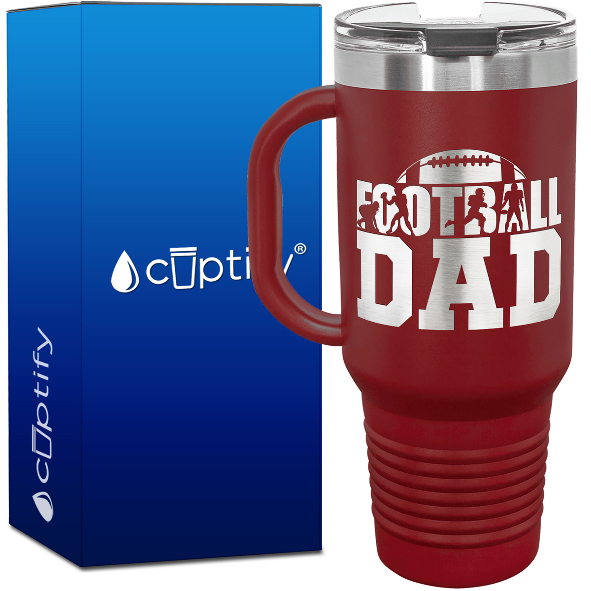 Football Dad 40oz Football Travel Mug
