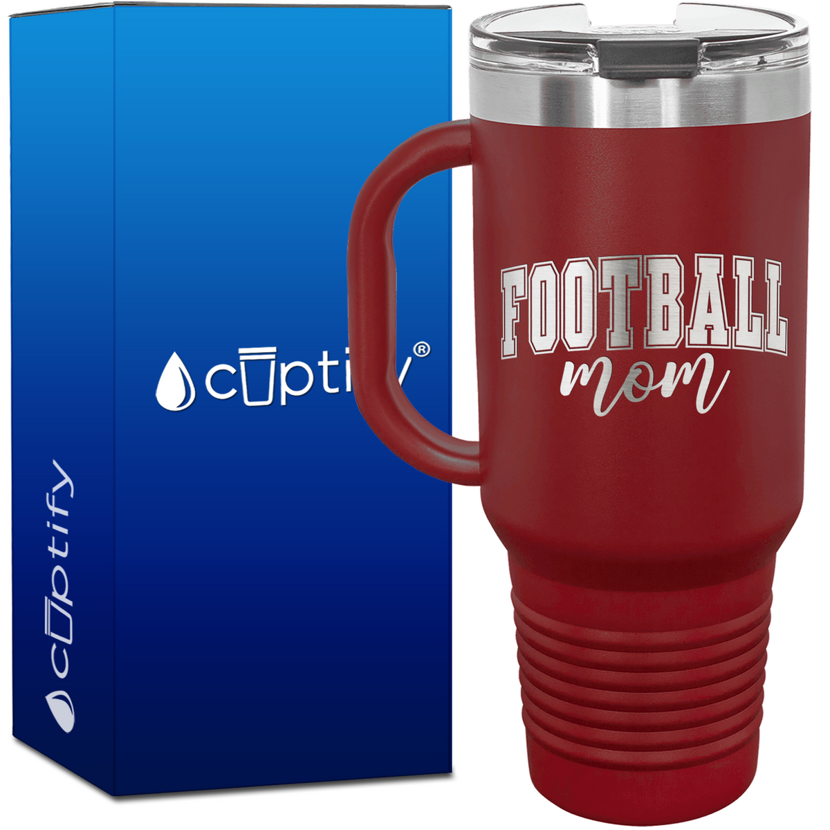 Football Mom Arch 40oz Football Travel Mug