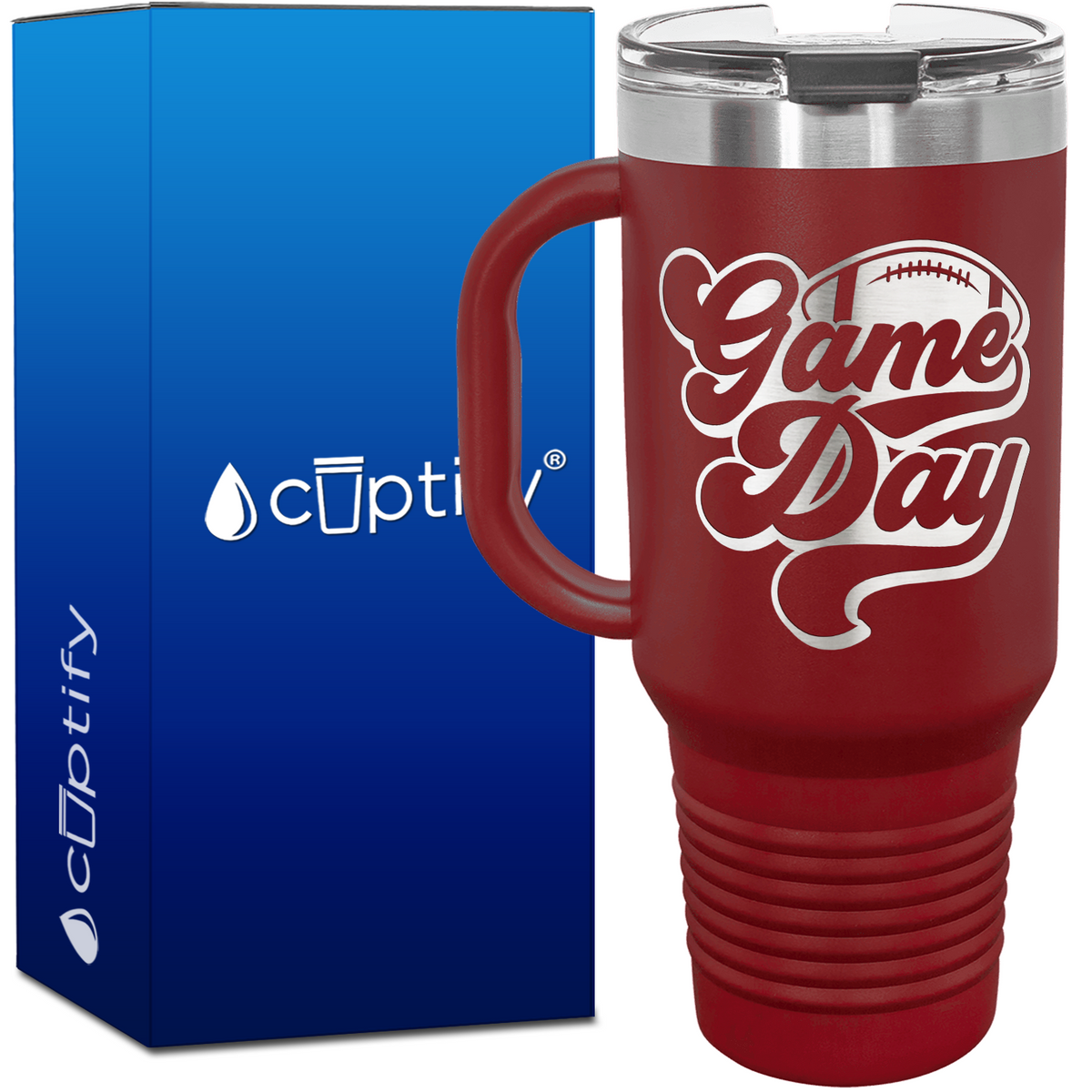 Game Day Football 40oz Football Travel Mug