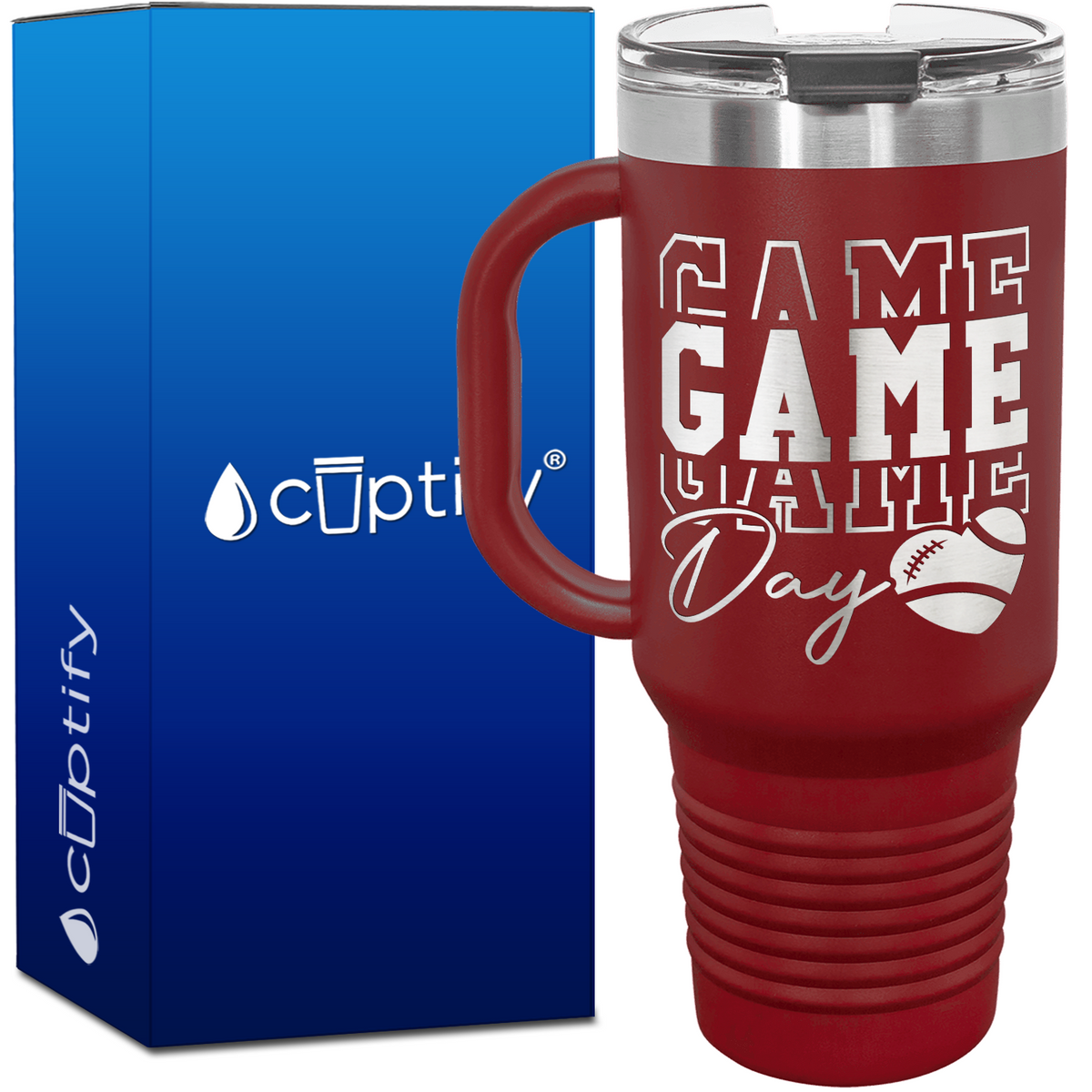 Game Game Game Day Football 40oz Football Travel Mug