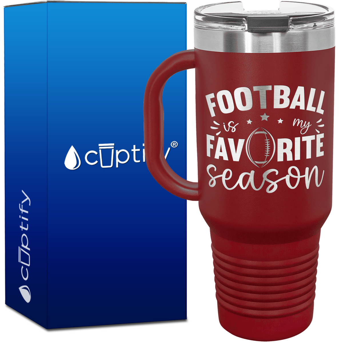 Football is my Favorite Season 40oz Football Travel Mug