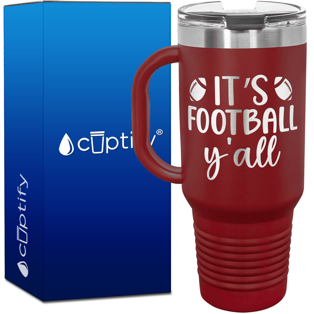 It's Football Y'all 40oz Football Travel Mug