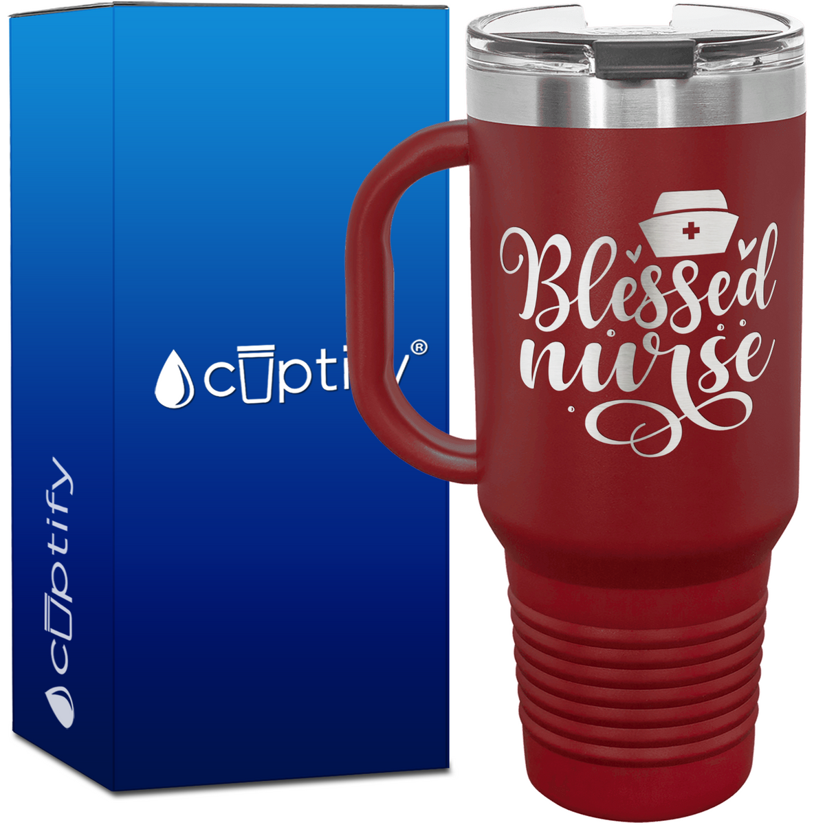 Blessed Nurse Hearts 40oz Nurse Travel Mug
