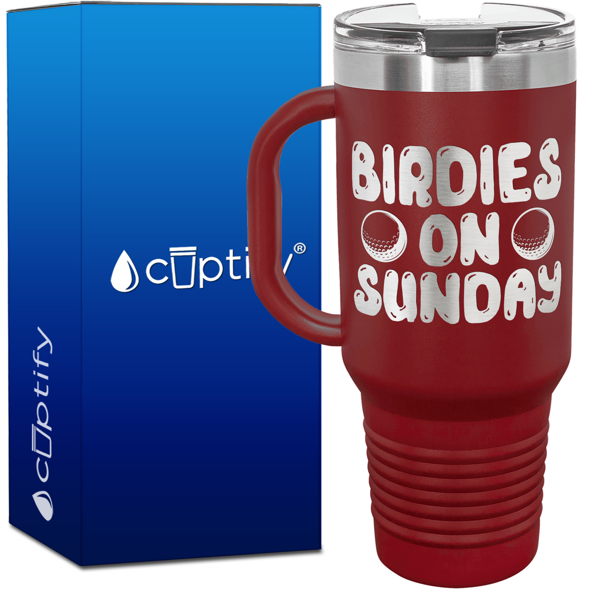 Birdies on Sunday 40oz Golf Travel Mug