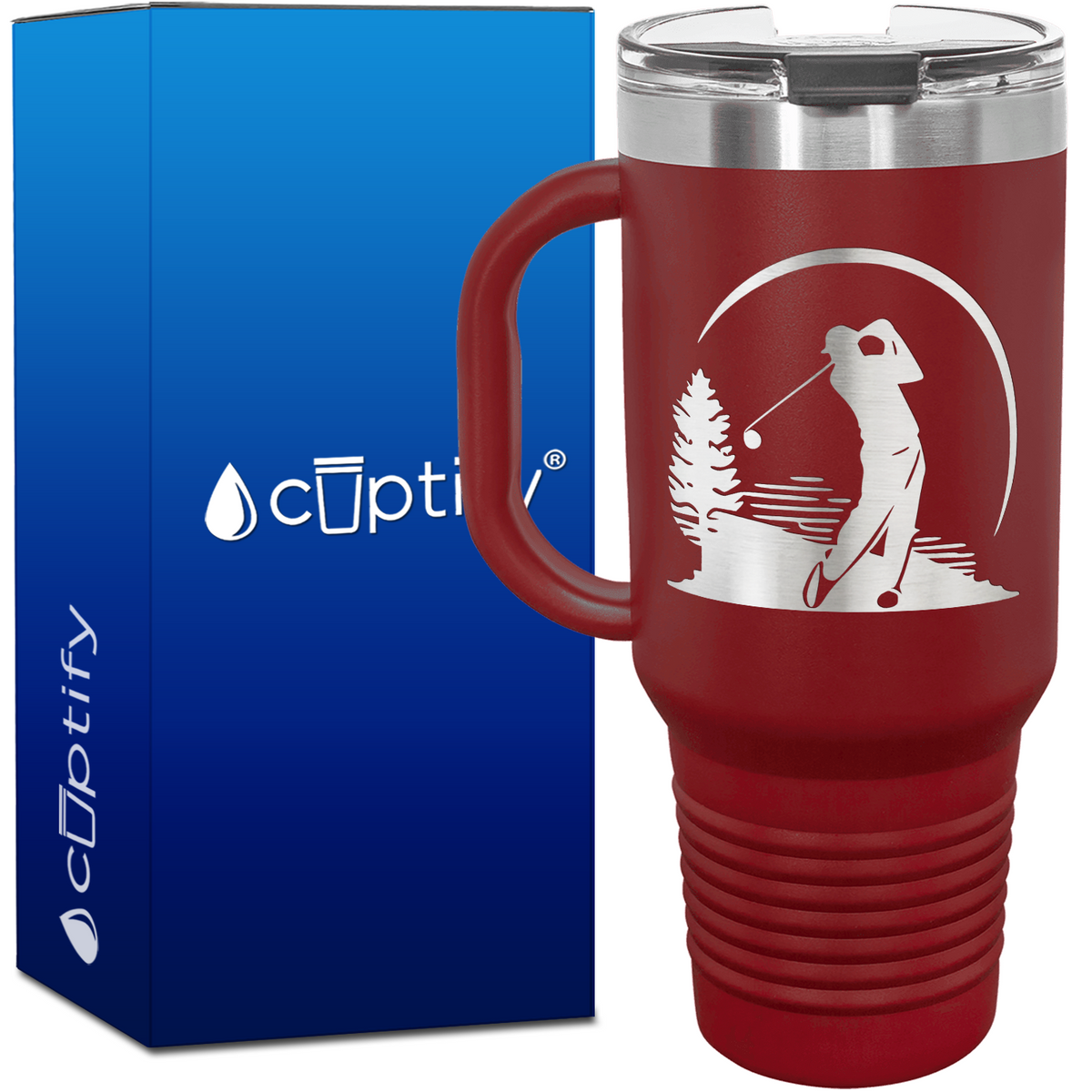 Golfer Silhouette 40oz Golf Travel Mug