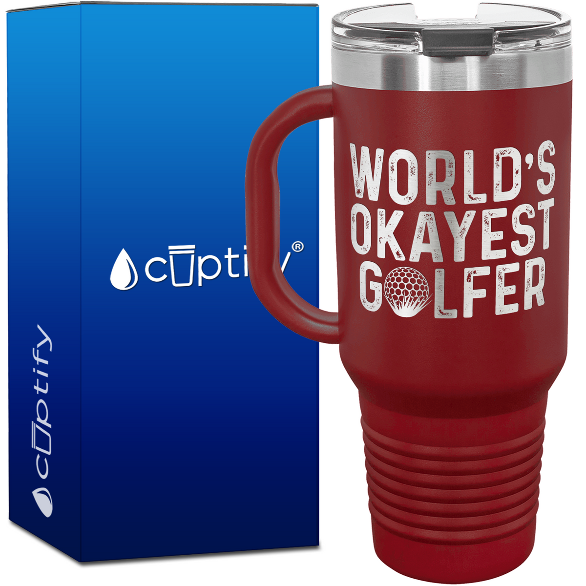 World's Okayest Golfer 40oz Golf Travel Mug