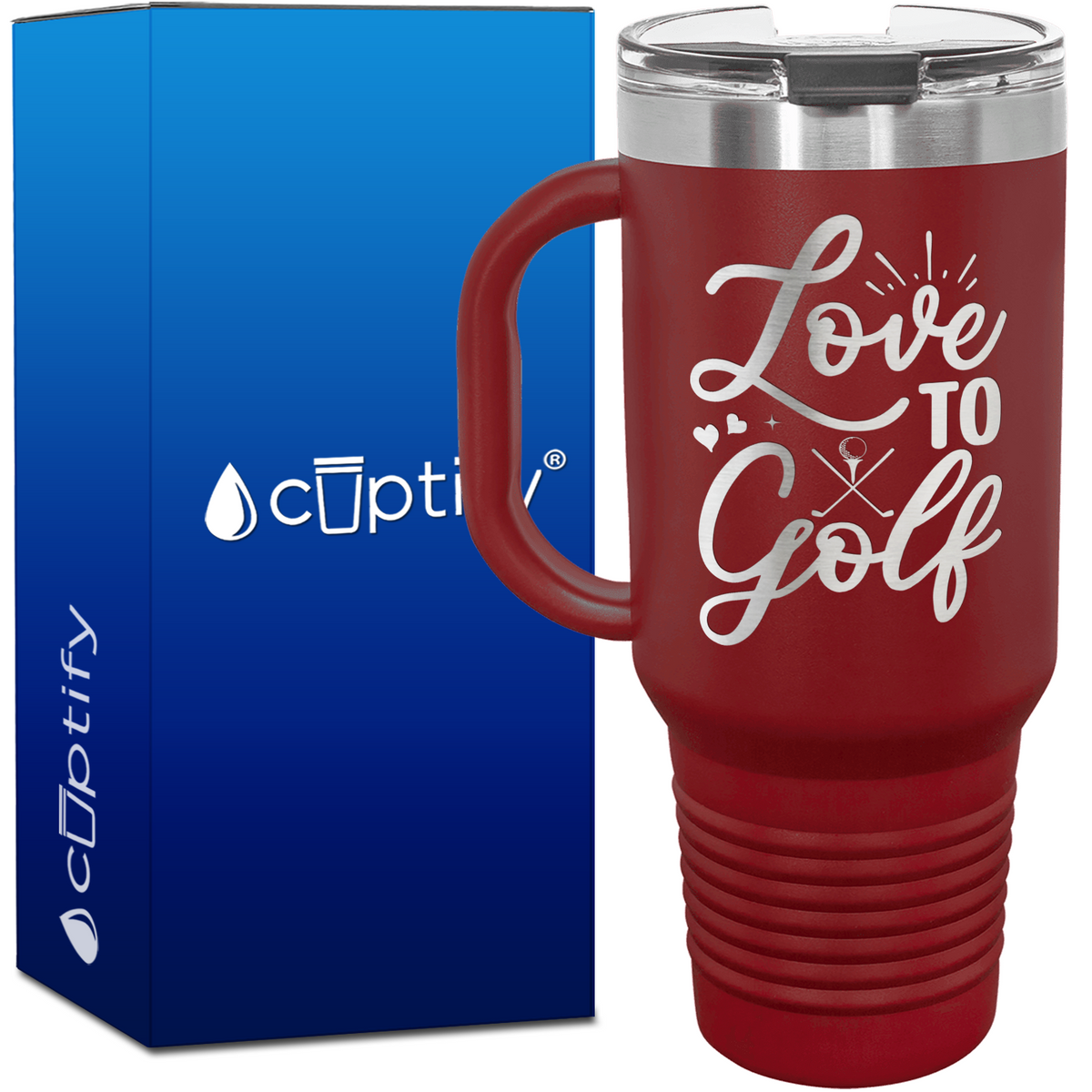 Love to Golf Heart 40oz Golf Travel Mug