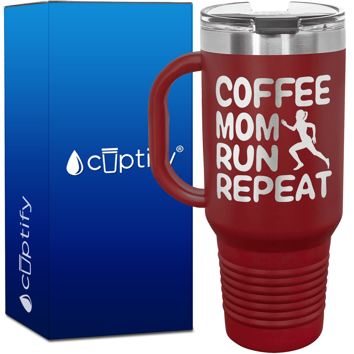 Coffee Mom Run Repeat 40oz Running Travel Mug