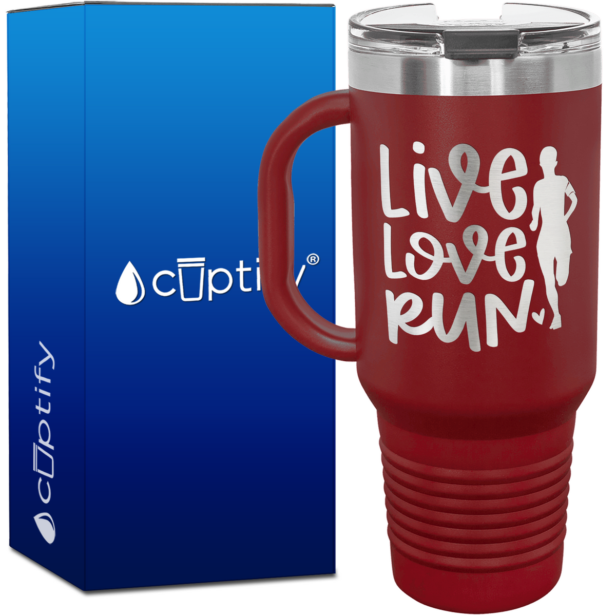 Live Love Run with Silhouette 40oz Running Travel Mug