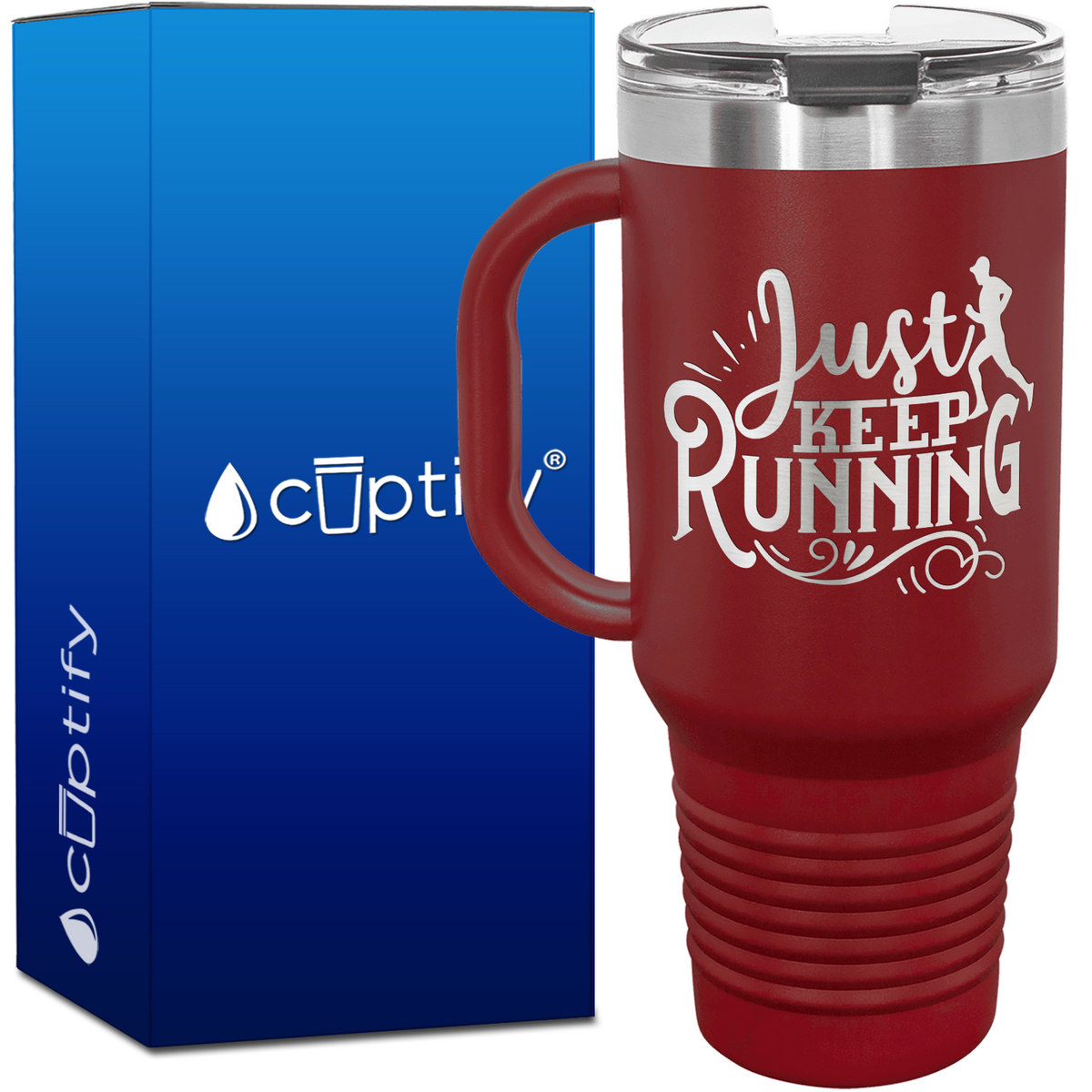 Just Keep Running with Silhouette 40oz Running Travel Mug
