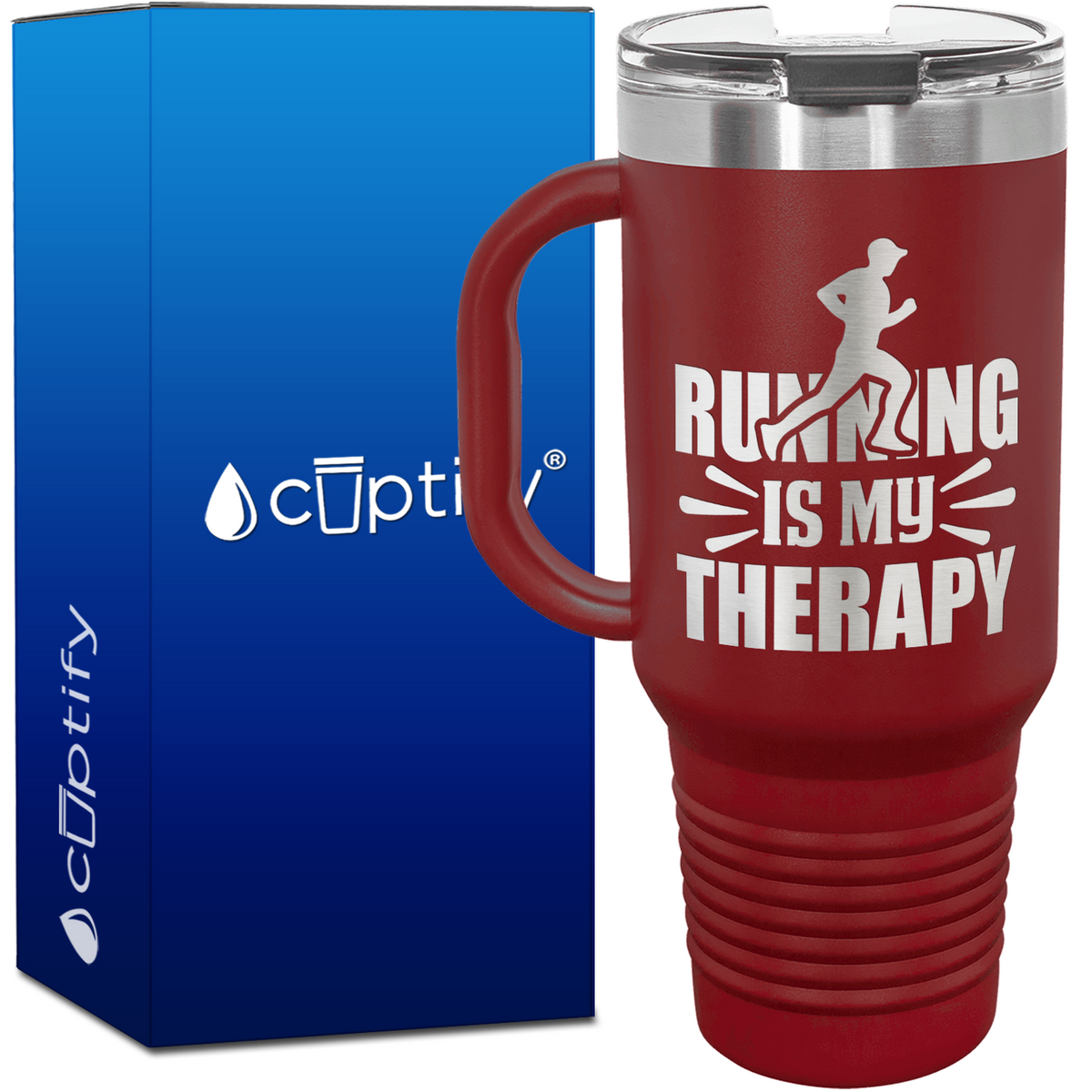 Running is my Therapy 40oz Running Travel Mug