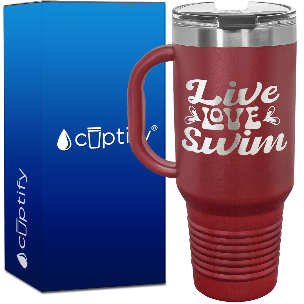Live Love Swim 40oz Swimming Travel Mug