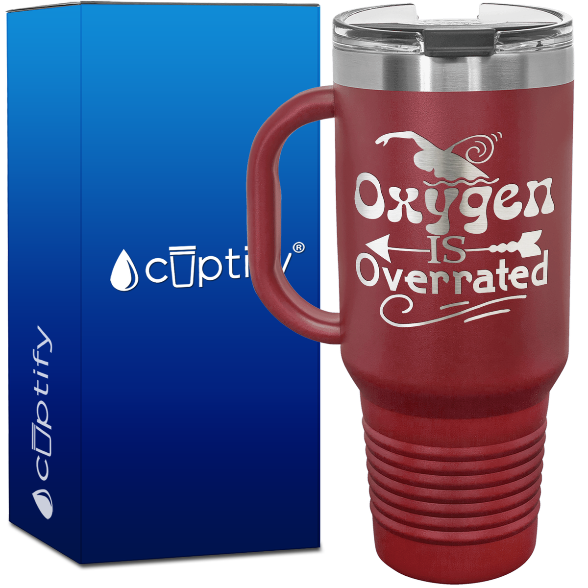 Oxygen is Overrated Swimming 40oz Swimming Travel Mug