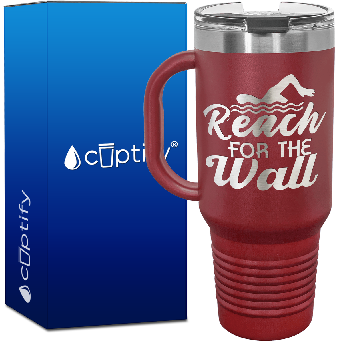 Reach for the Wall 40oz Swimming Travel Mug