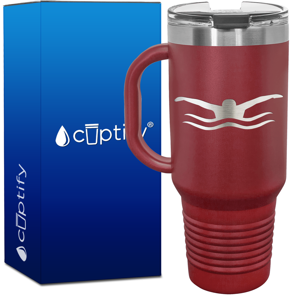 Swimmer 40oz Swimming Travel Mug