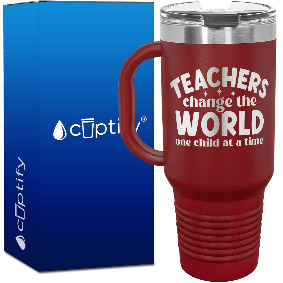 Teachers Change the World One Child at a Time 40oz Teacher Travel Mug