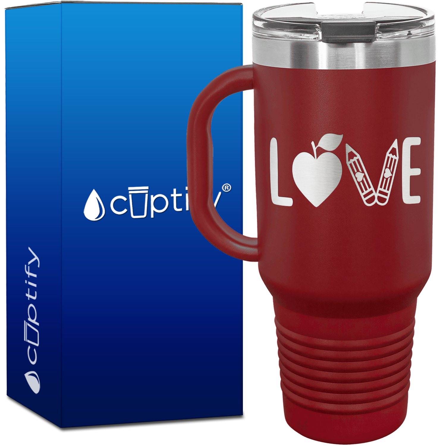 Love Teacher 40oz Teacher Travel Mug