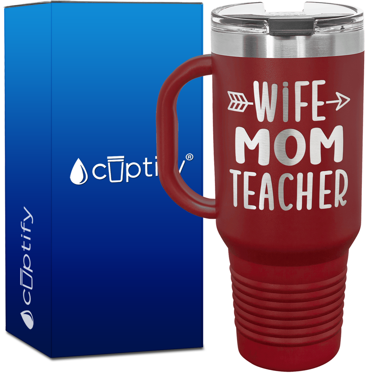 Wife Mom Teacher 40oz Teacher Travel Mug