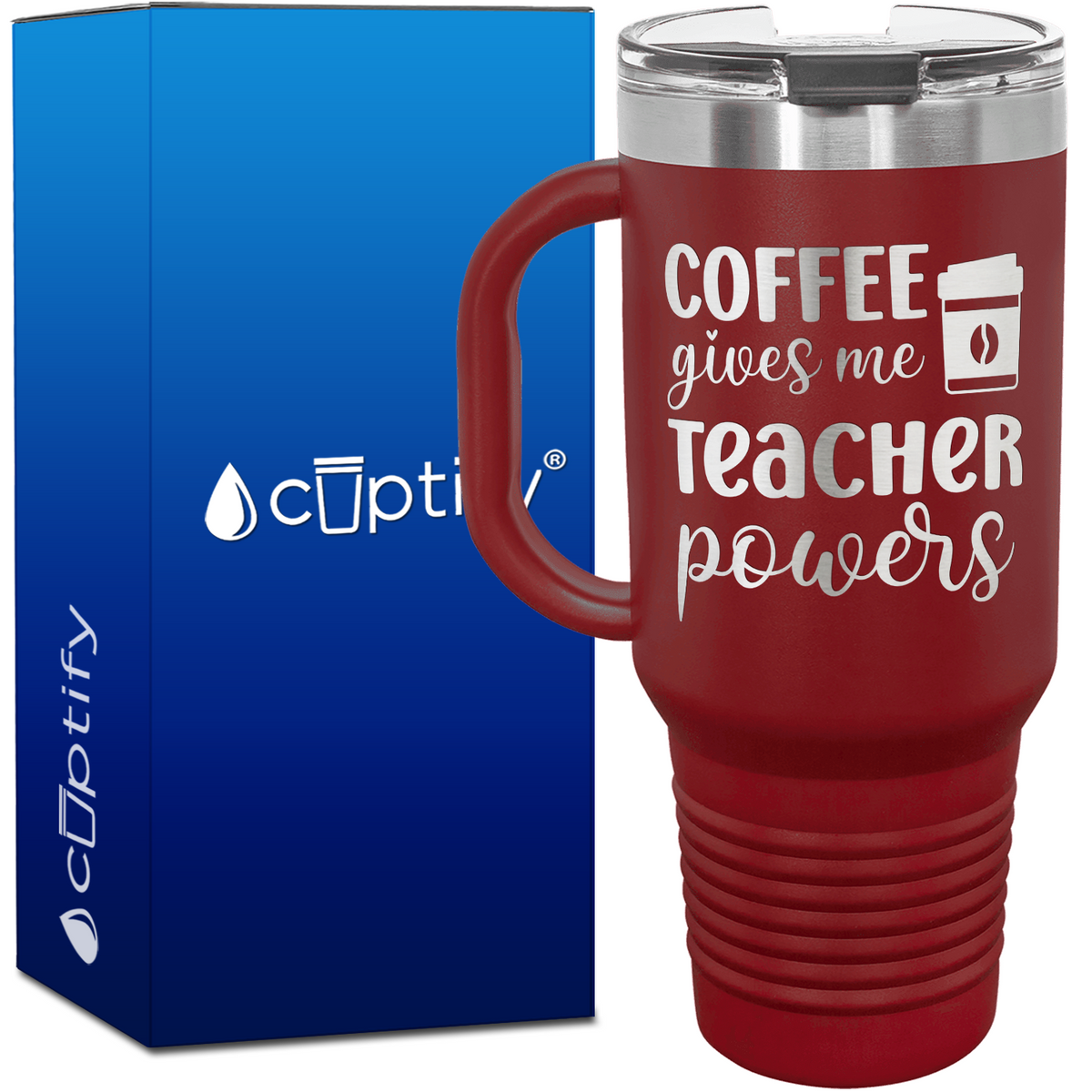 Coffee Gives Me Teacher Powers 40oz Teacher Travel Mug