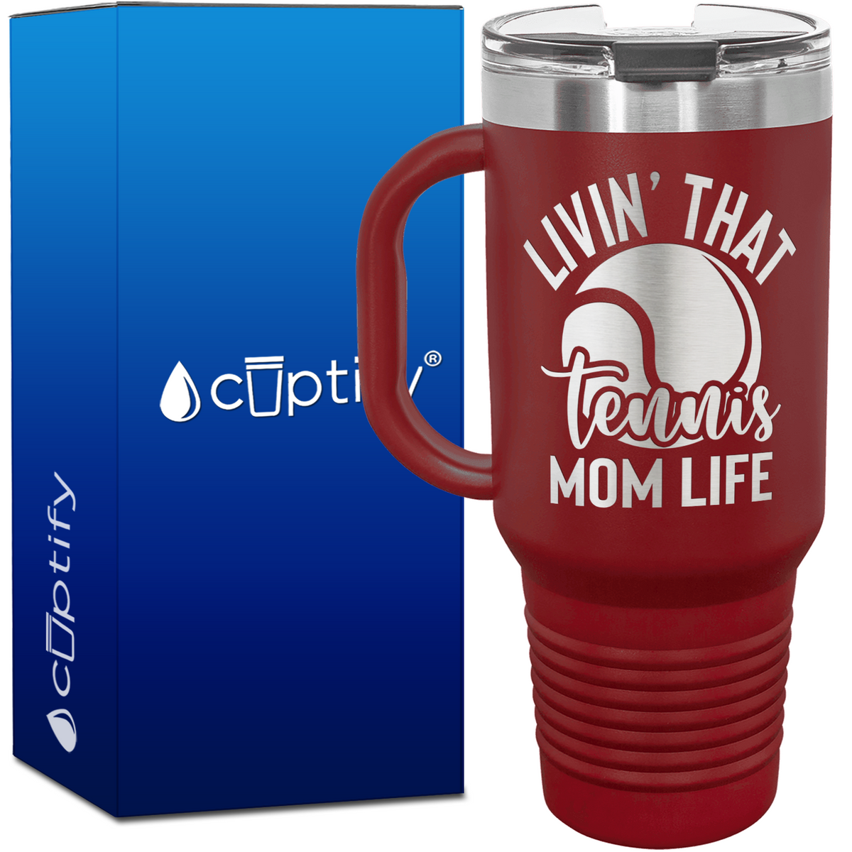 Livin' that Tennis Mom Life 40oz Tennis Travel Mug