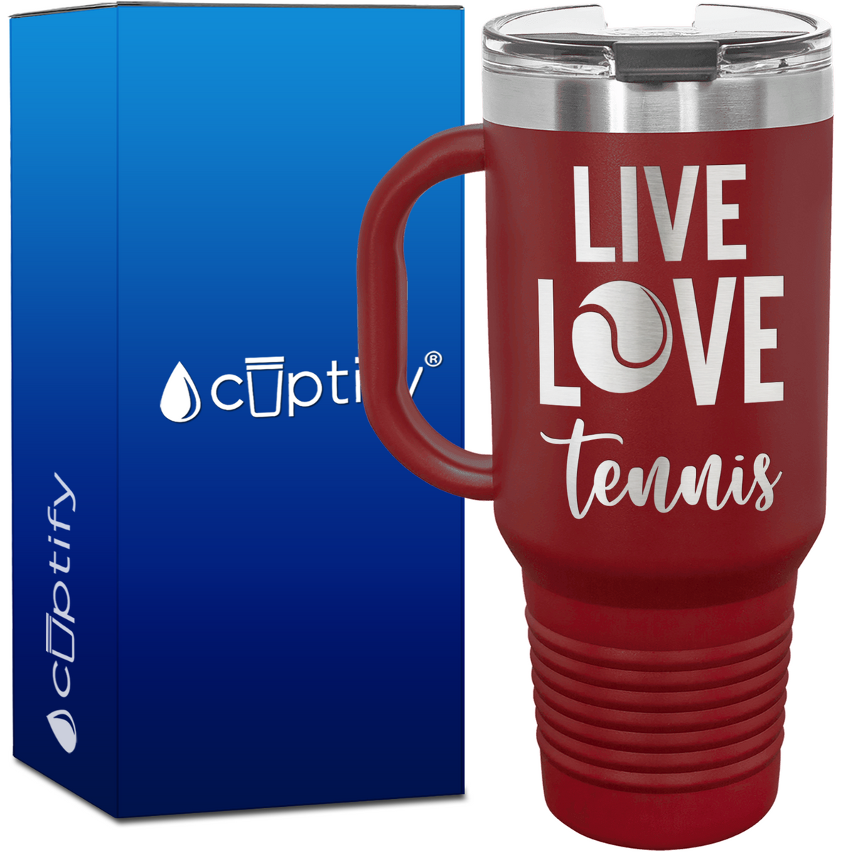 Live Love Tennis 40oz Tennis Travel Mug