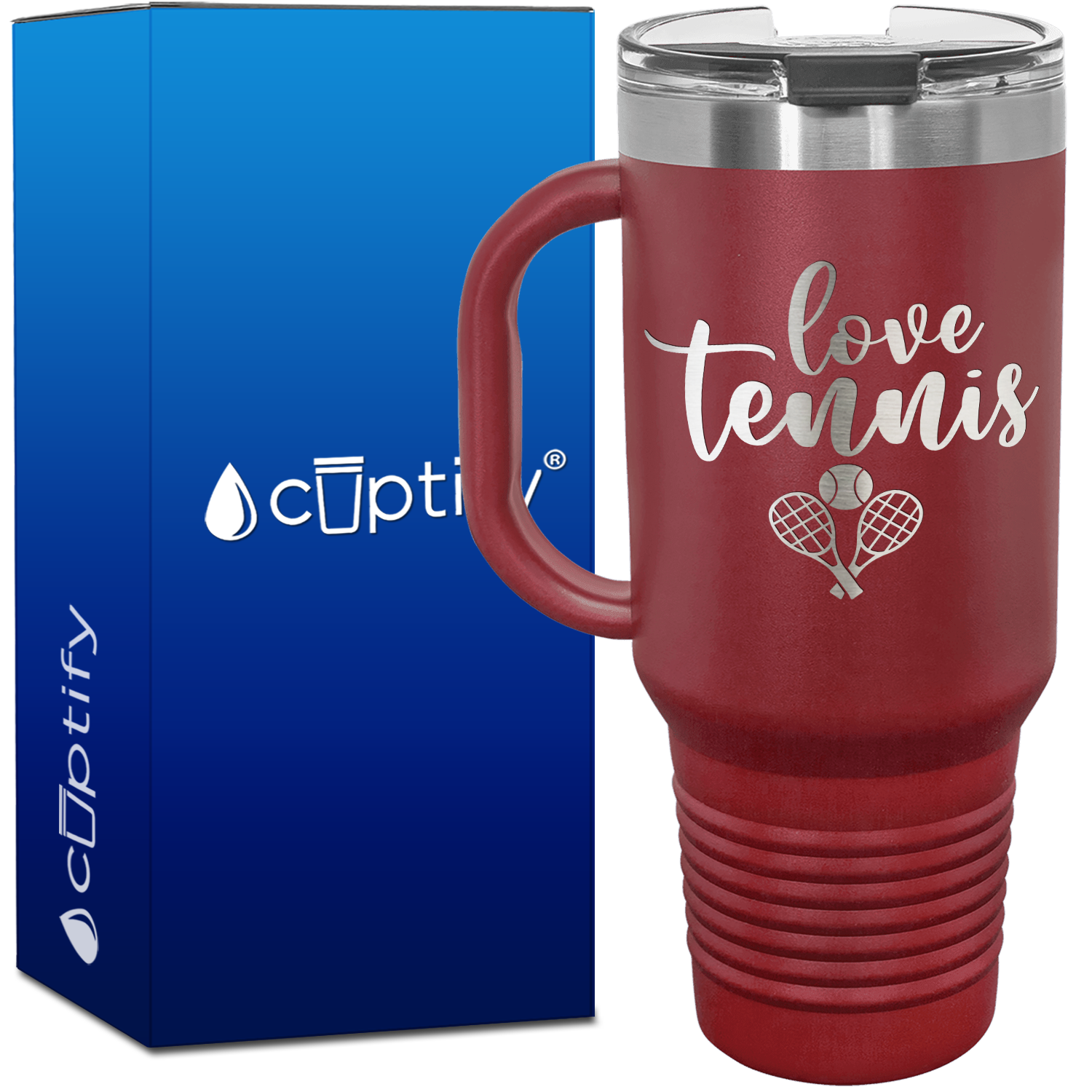 Love Tennis 40oz Tennis Travel Mug