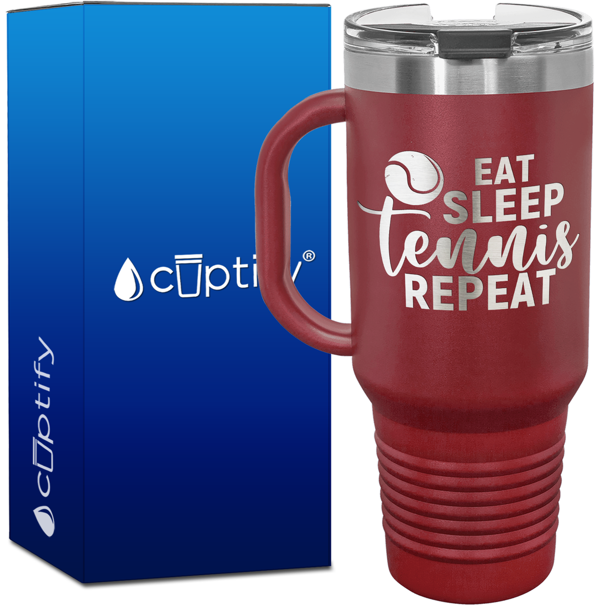 Eat Sleep Tennis Repeat 40oz Tennis Travel Mug