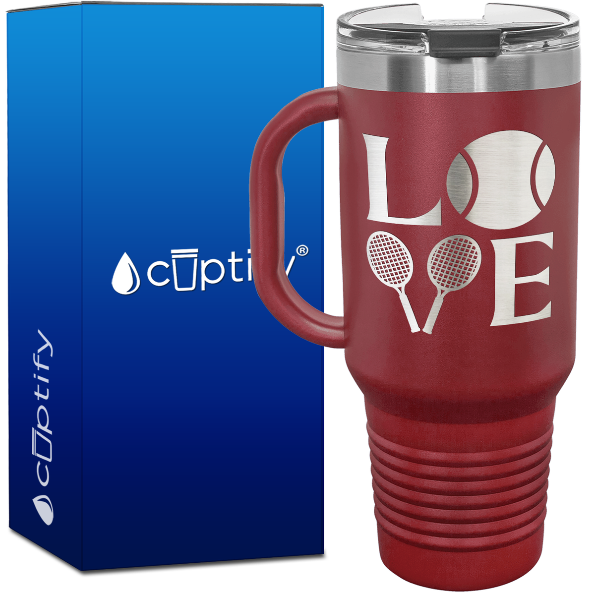 Tennis LOVE 40oz Tennis Travel Mug