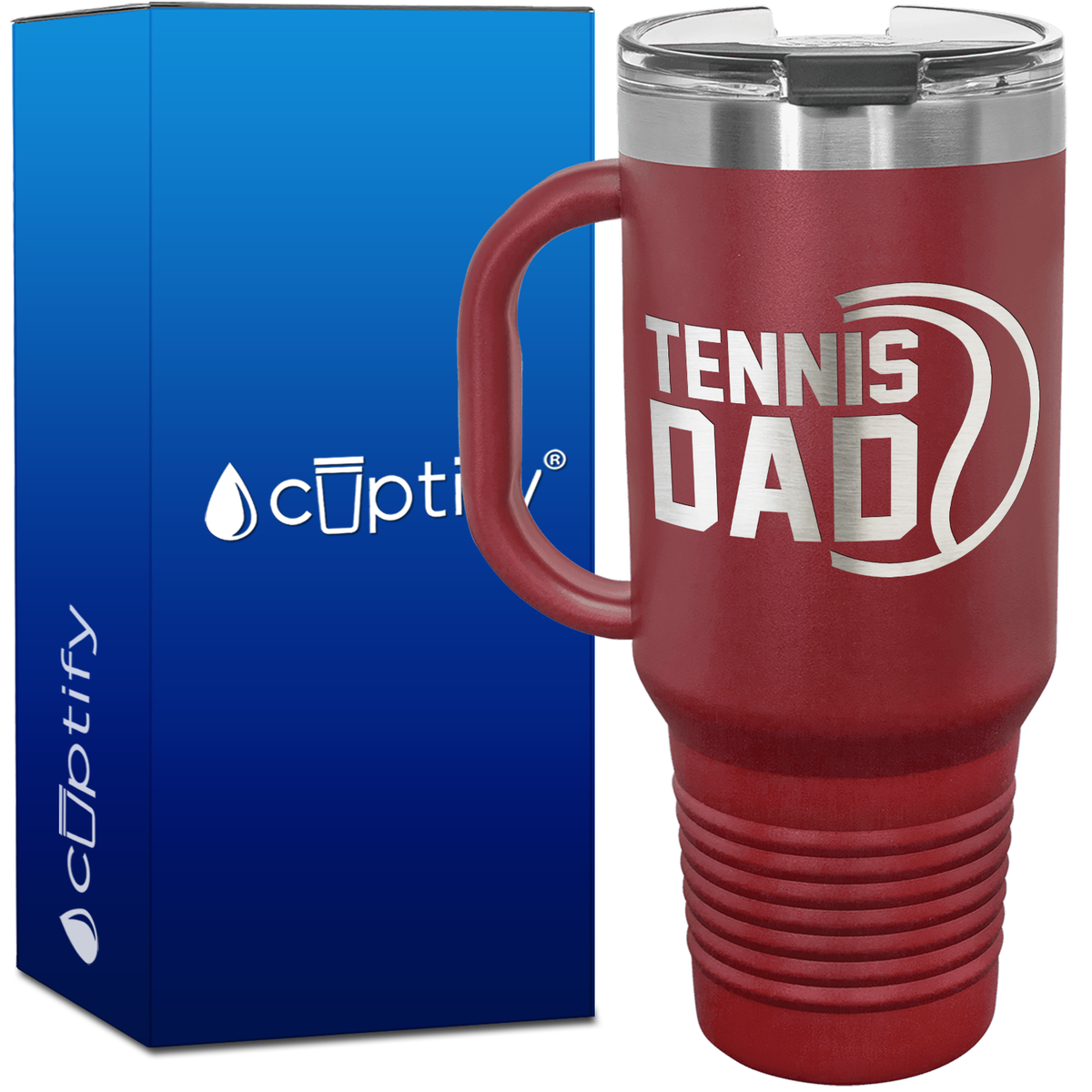 Tennis Dad with Ball 40oz Tennis Travel Mug