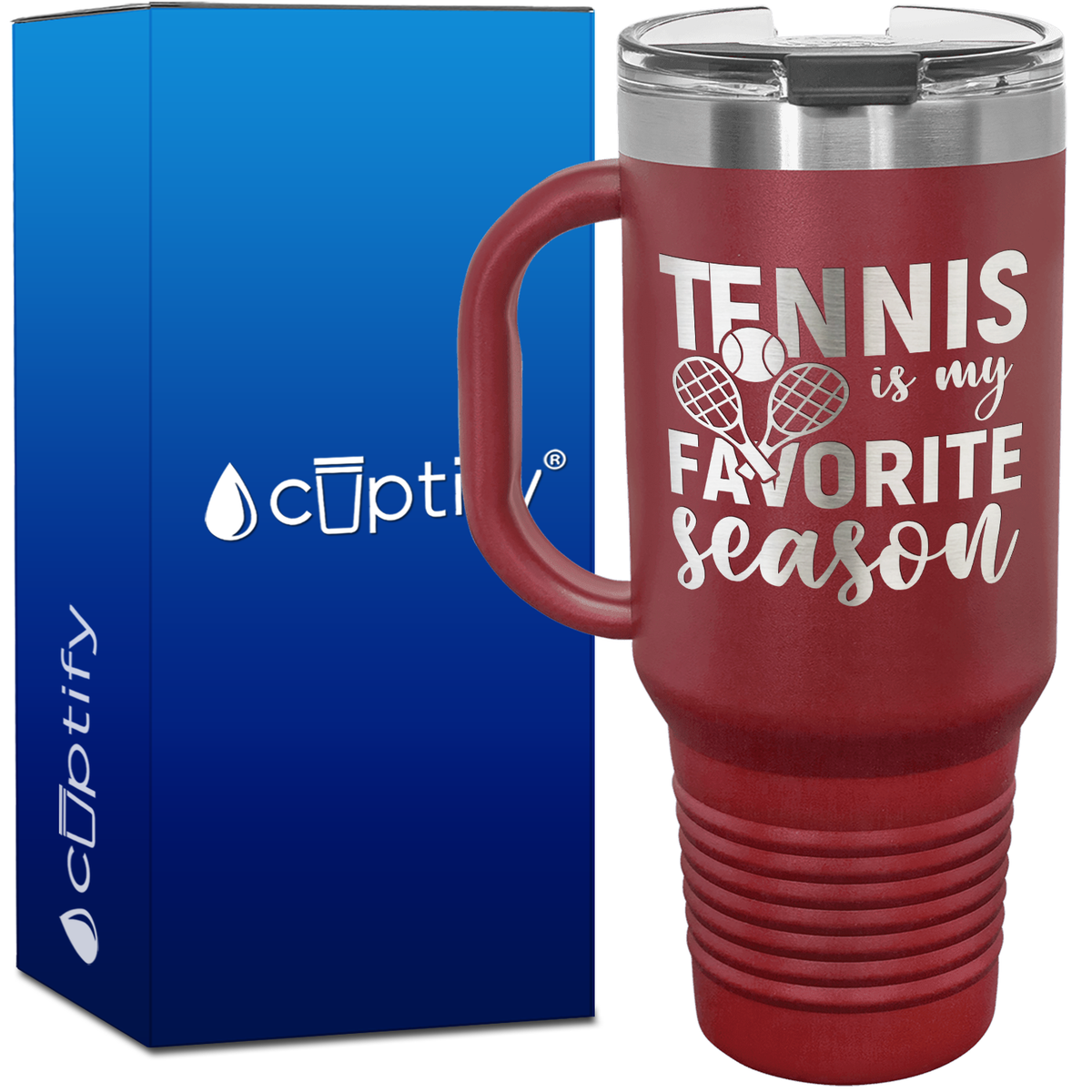 Tennis is My Favorite Season with Rackets 40oz Tennis Travel Mug