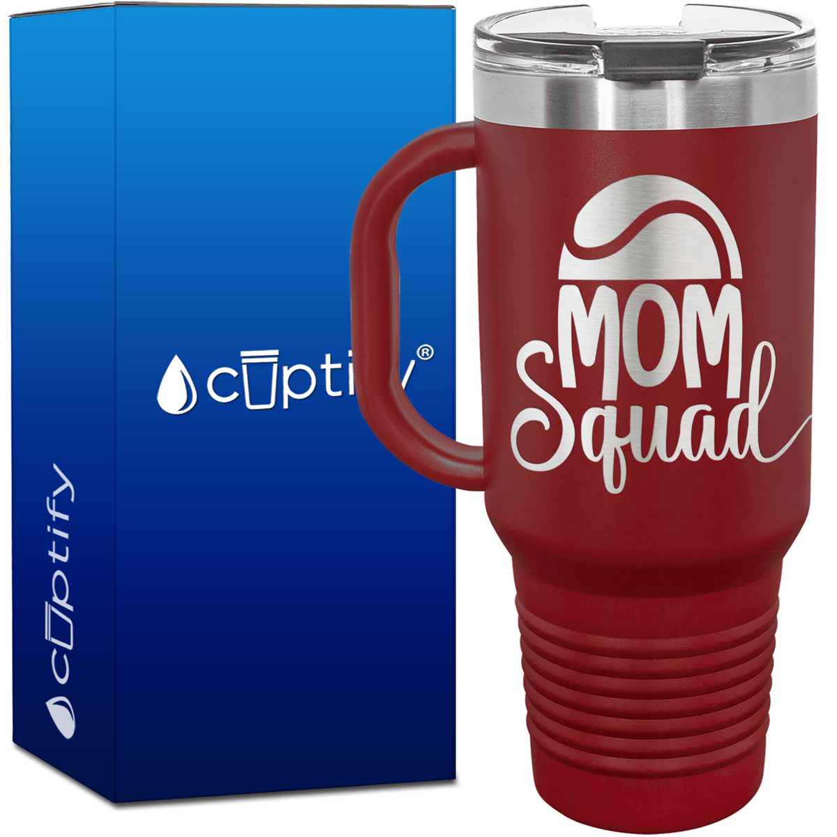 Mom Squad Tennis with Half Ball 40oz Tennis Travel Mug