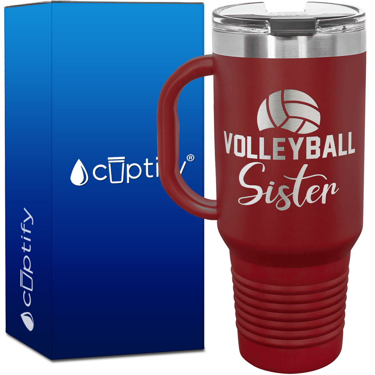 Volleyball Sister 40oz Volleyball Travel Mug
